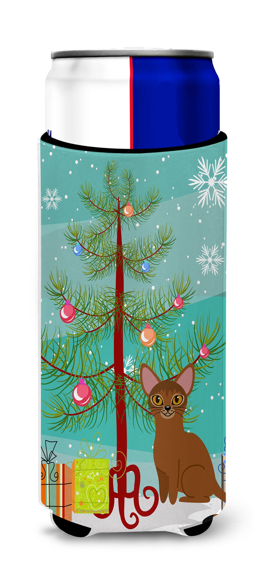 Abyssinian Cat Merry Christmas Tree  Ultra Hugger for slim cans BB4411MUK