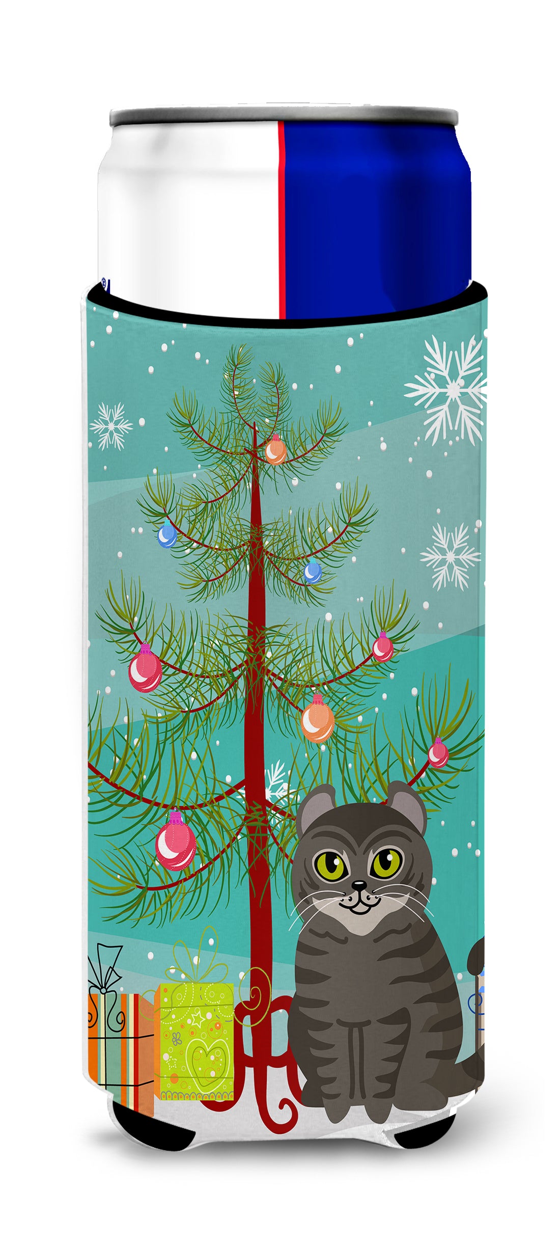 American Curl Cat Merry Christmas Tree  Ultra Hugger for slim cans BB4412MUK  the-store.com.