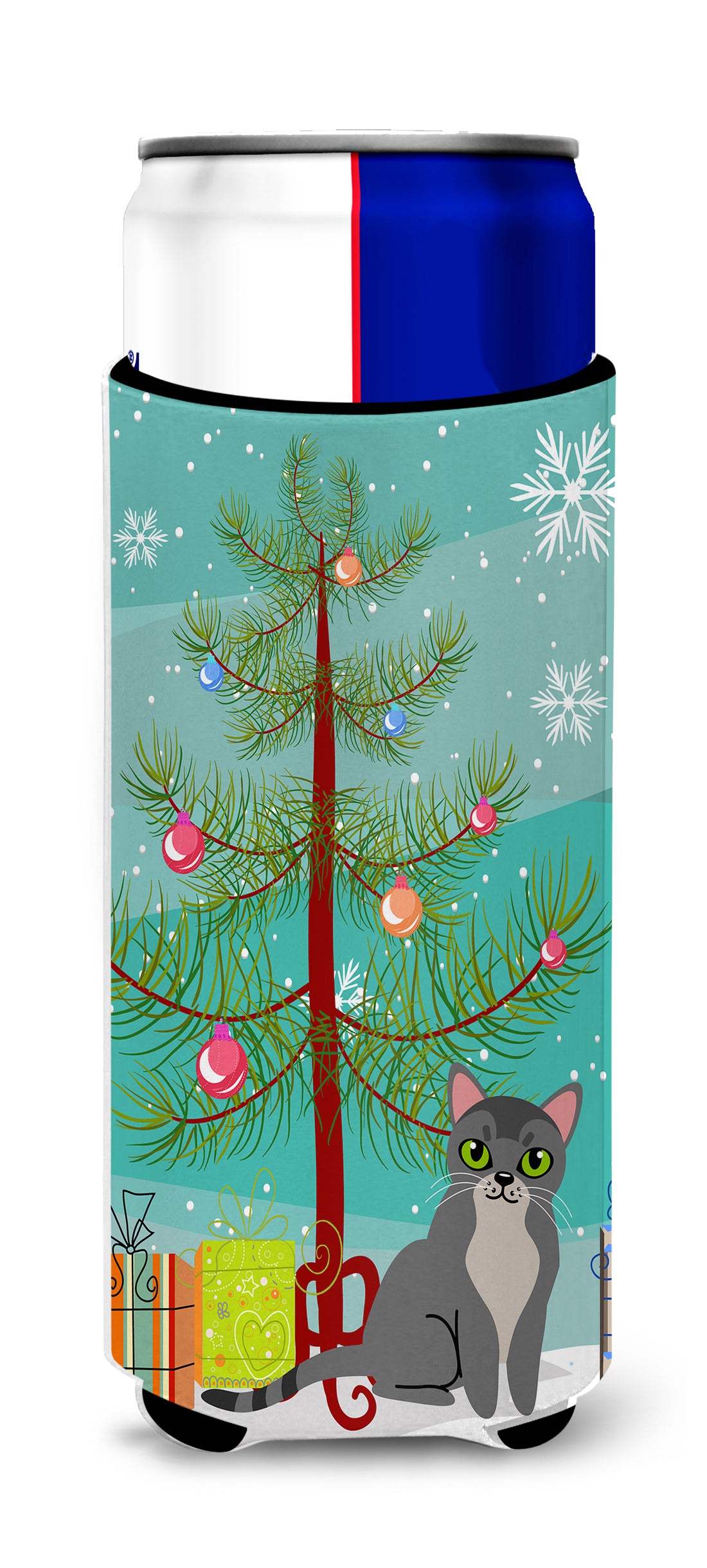 Asian Cat Merry Christmas Tree  Ultra Hugger for slim cans BB4414MUK  the-store.com.