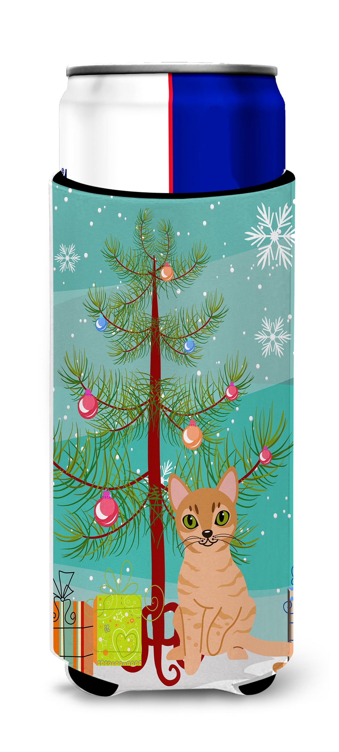 Australian Mist Cat Merry Christmas Tree Michelob Ultra Hugger pour canettes fines BB4415MUK
