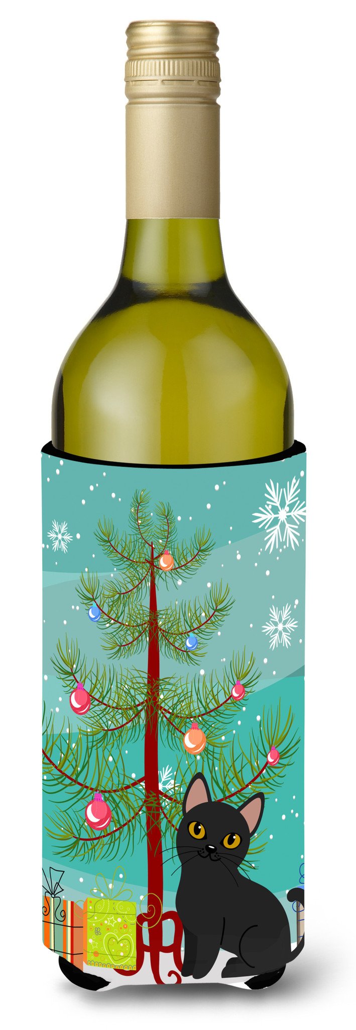 Bombay Cat Merry Christmas Tree Wine Bottle Beverge Insulator Hugger BB4417LITERK by Caroline&#39;s Treasures