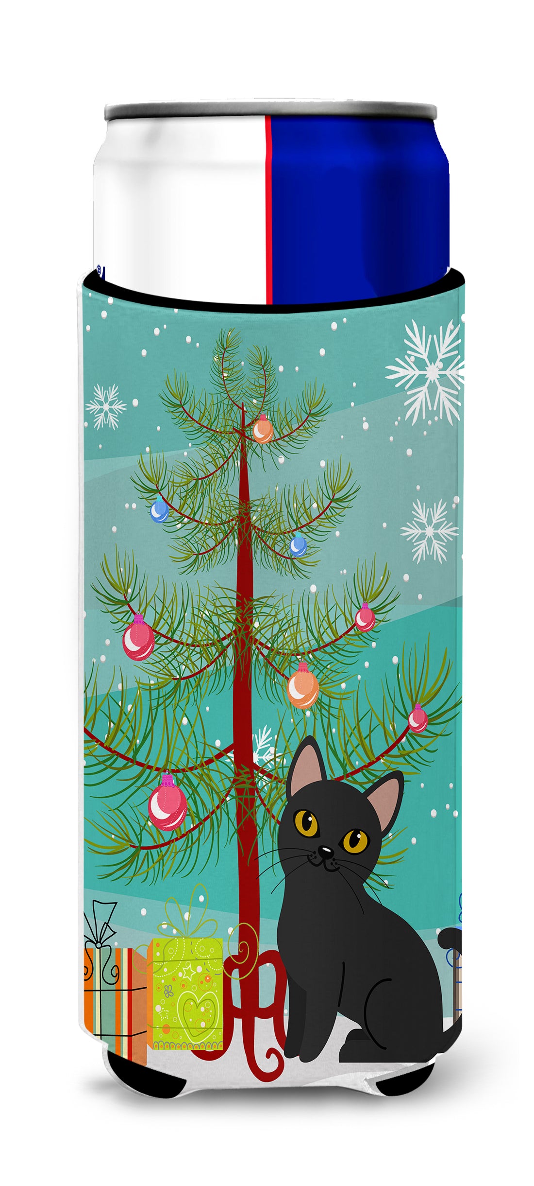 Bombay Cat Merry Christmas Tree Michelob Ultra Hugger pour canettes fines BB4417MUK