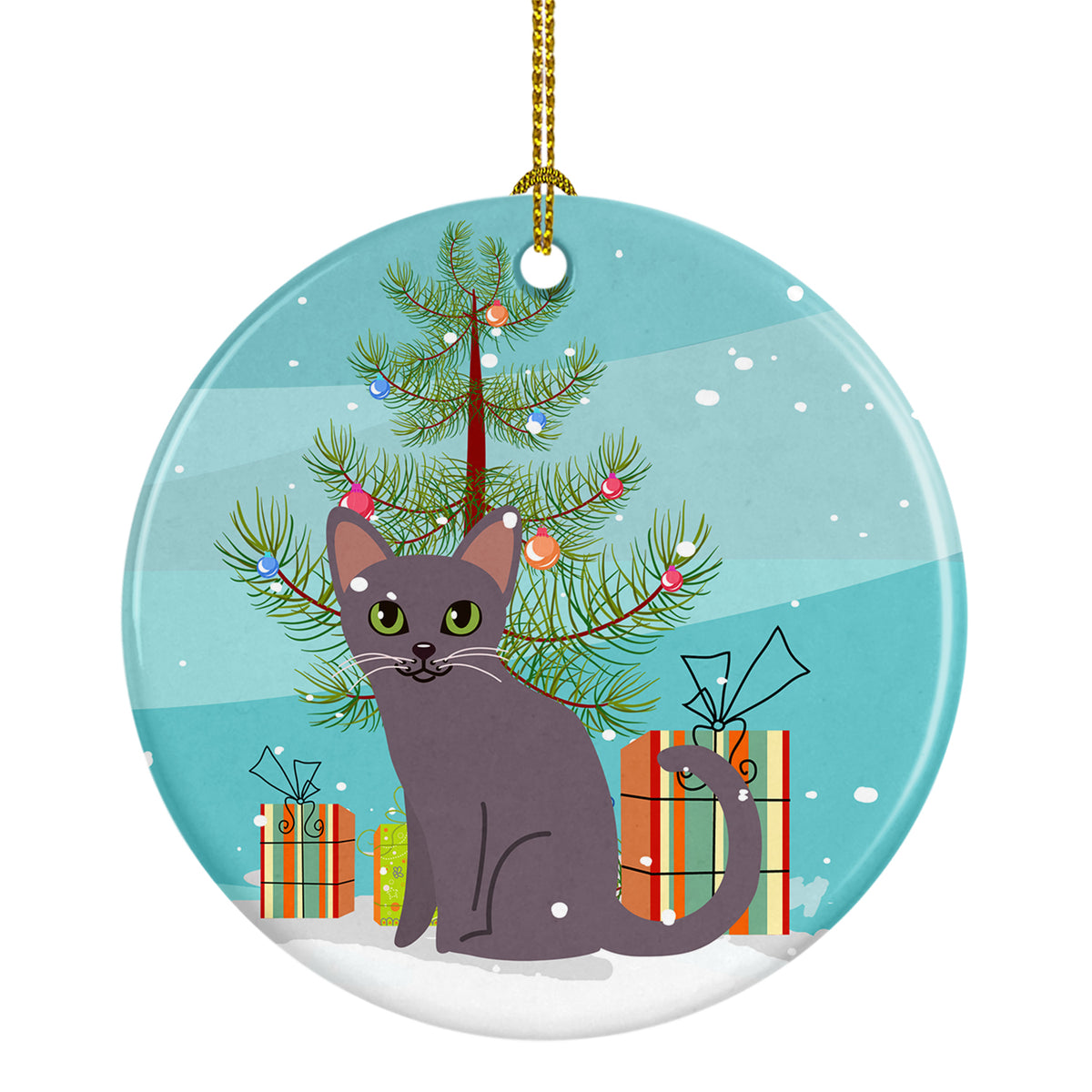 Korat Cat Merry Christmas Tree Ceramic Ornament BB4422CO1 - the-store.com