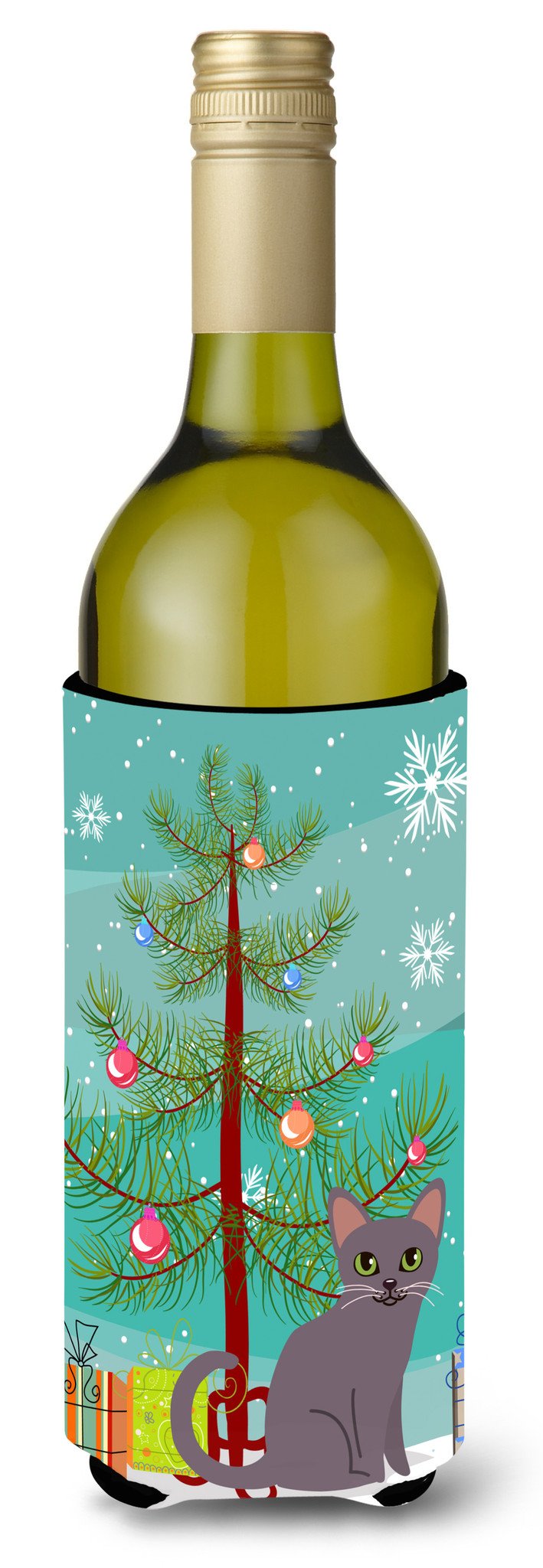 Korat Cat Merry Christmas Tree Wine Bottle Beverge Insulator Hugger BB4422LITERK by Caroline&#39;s Treasures