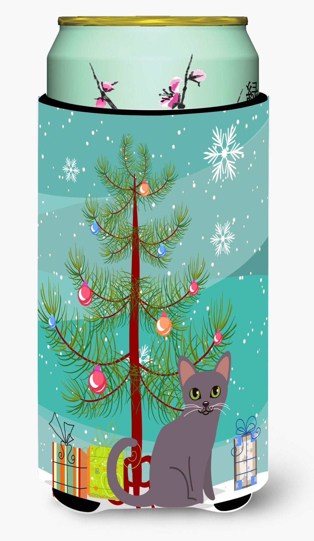 Korat Cat Merry Christmas Tree Tall Boy Beverage Insulator Hugger BB4422TBC by Caroline&#39;s Treasures