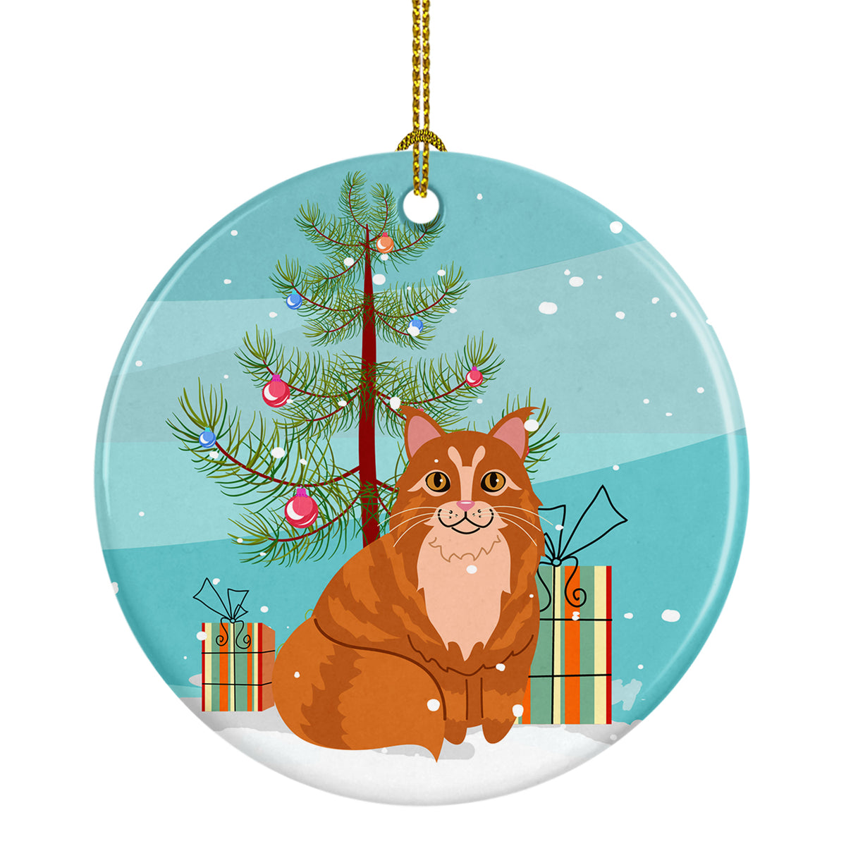 Maine Coon Cat Merry Christmas Tree Ceramic Ornament BB4423CO1 - the-store.com