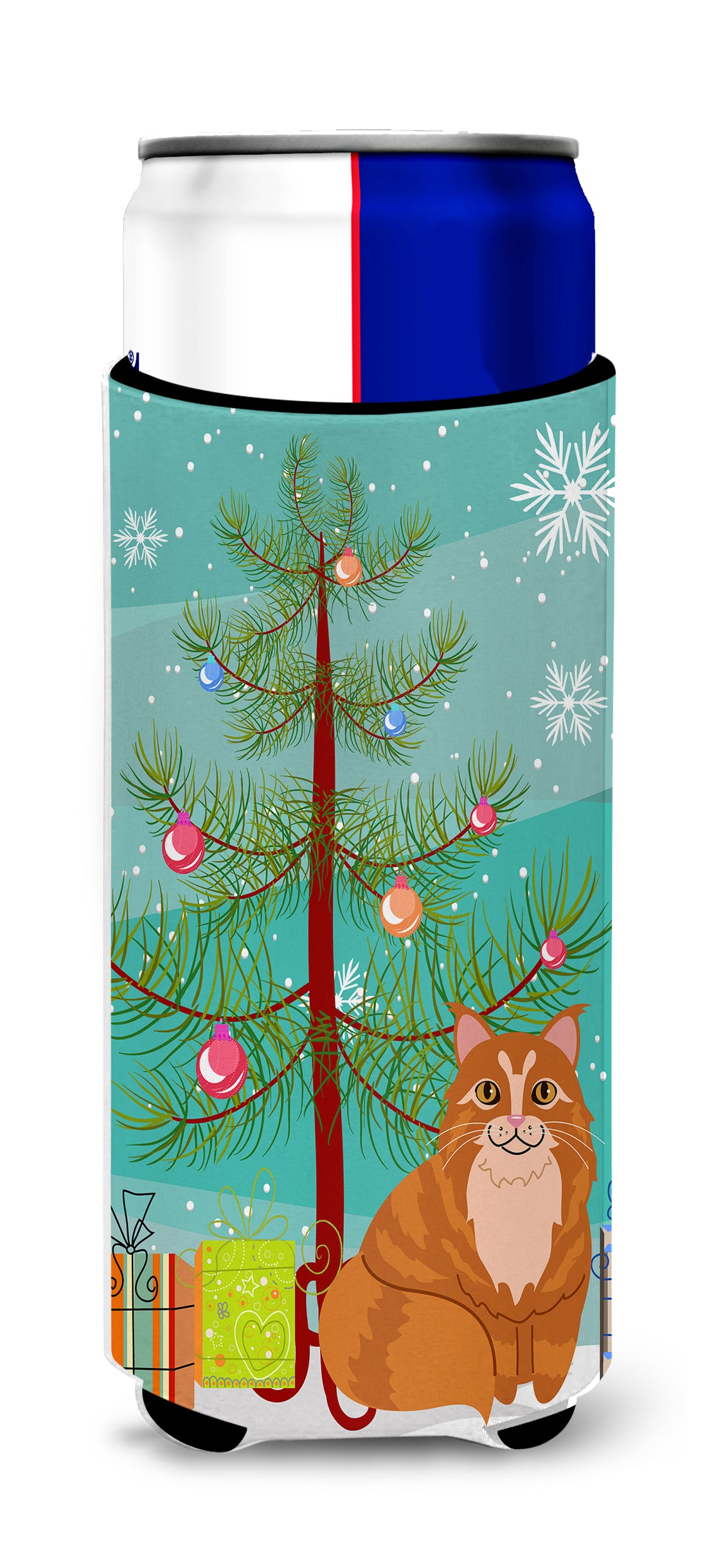 Maine Coon Cat Merry Christmas Tree  Ultra Hugger for slim cans BB4423MUK