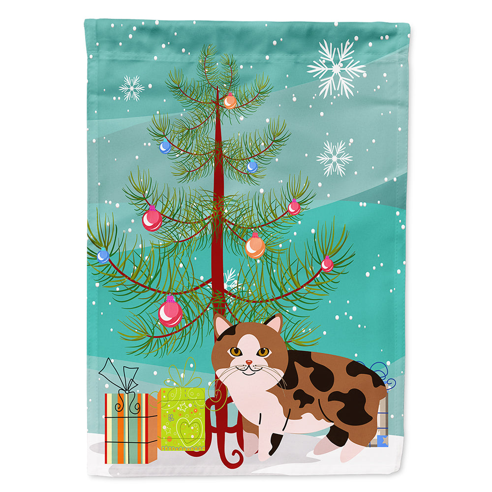 Manx Cat Merry Christmas Tree Flag Canvas House Size BB4424CHF
