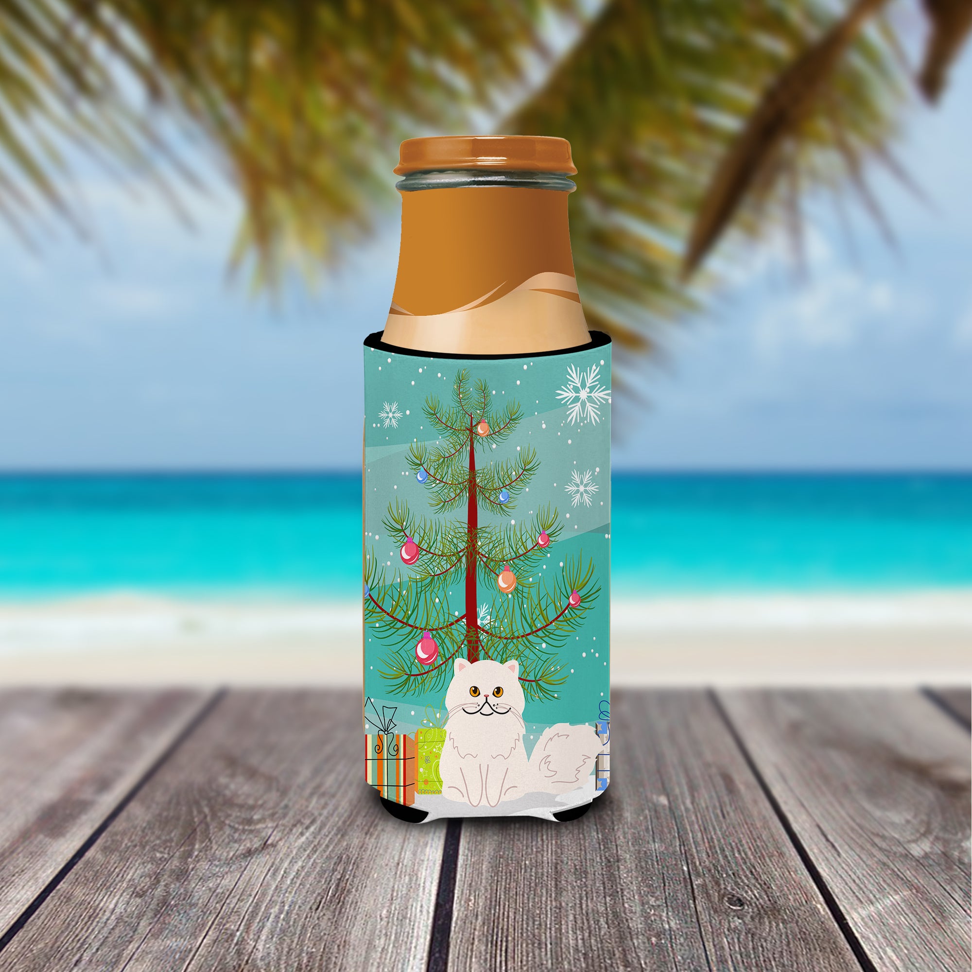 Persian Cat Merry Christmas Tree  Ultra Hugger for slim cans BB4425MUK  the-store.com.
