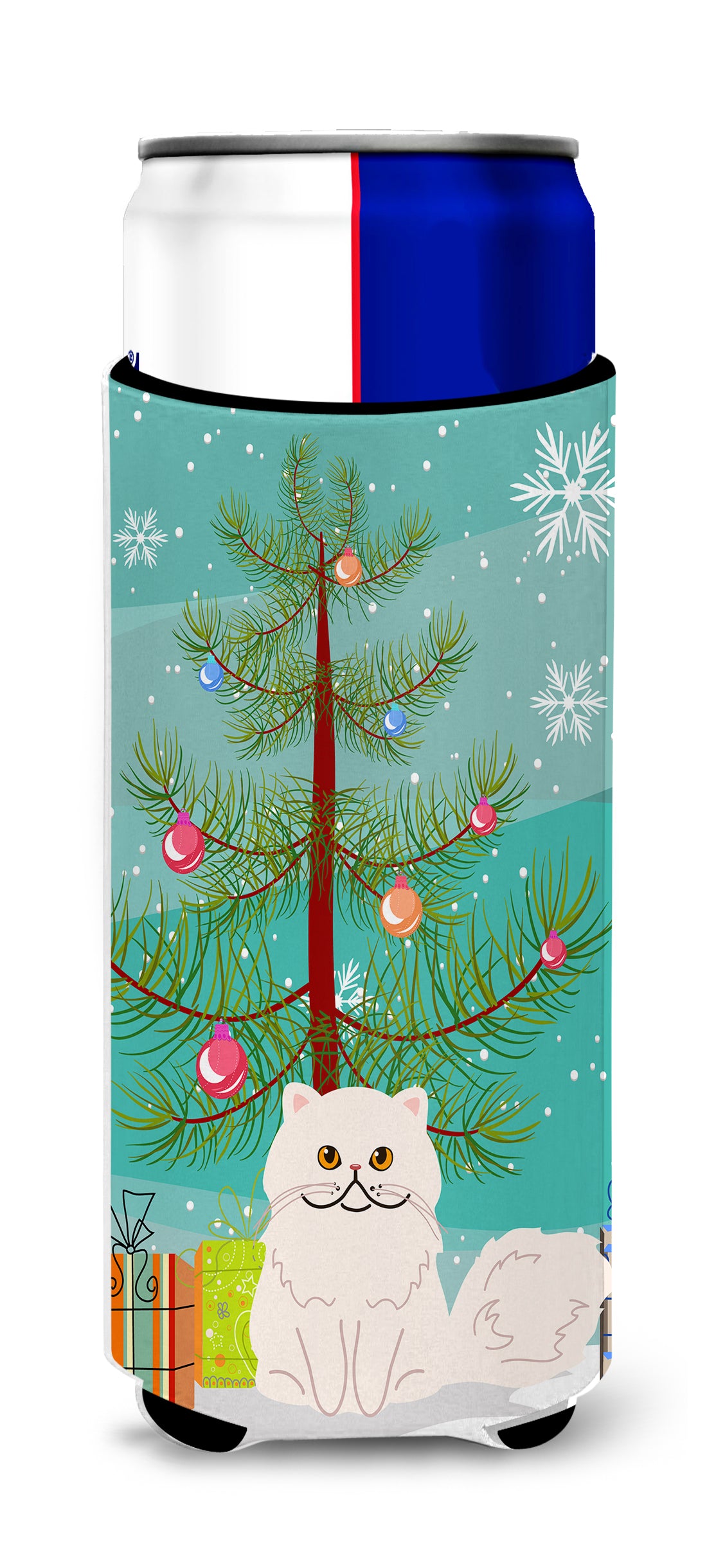 Persian Cat Merry Christmas Tree  Ultra Hugger for slim cans BB4425MUK  the-store.com.