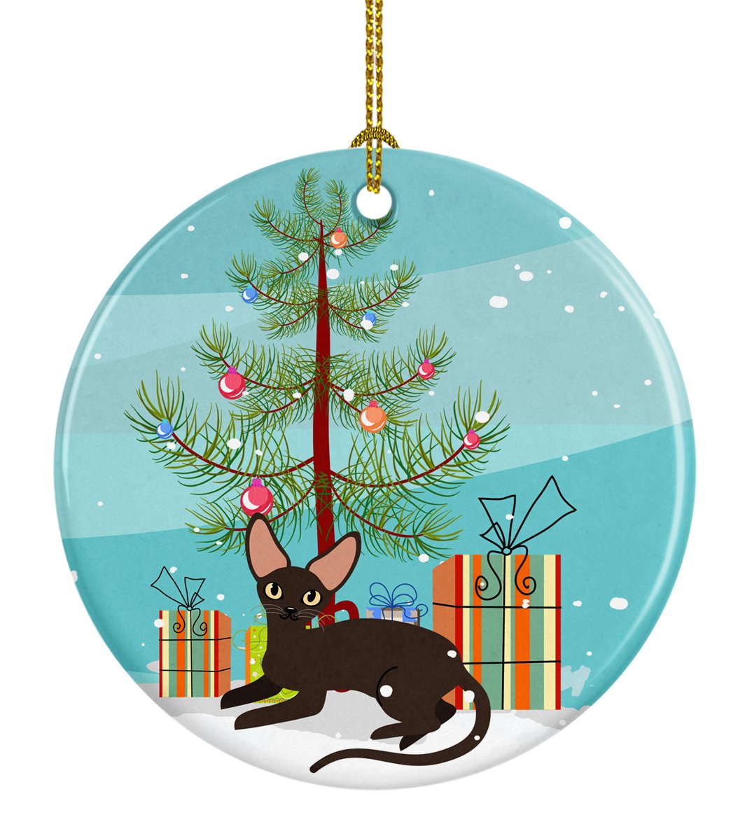 Peterbald Cat Merry Christmas Tree Ceramic Ornament BB4426CO1 by Caroline&#39;s Treasures