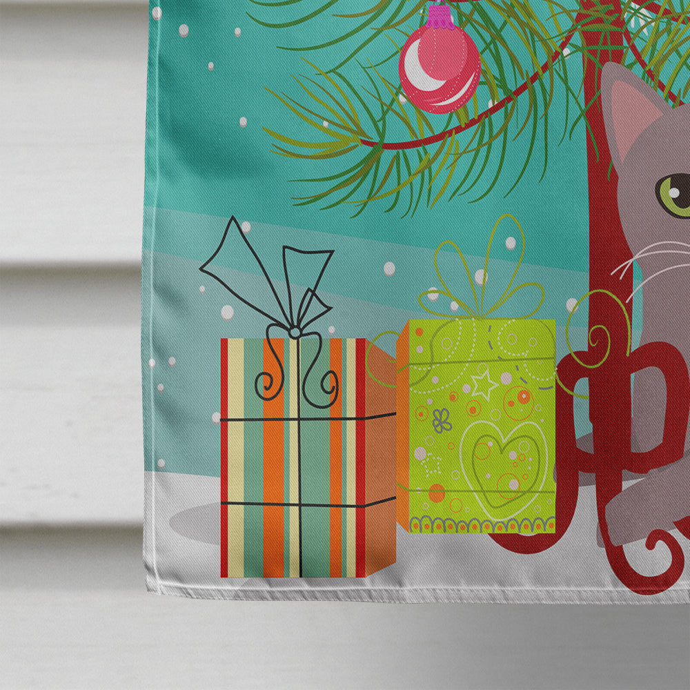 Russian Blue Cat Merry Christmas Tree Flag Canvas House Size BB4427CHF  the-store.com.