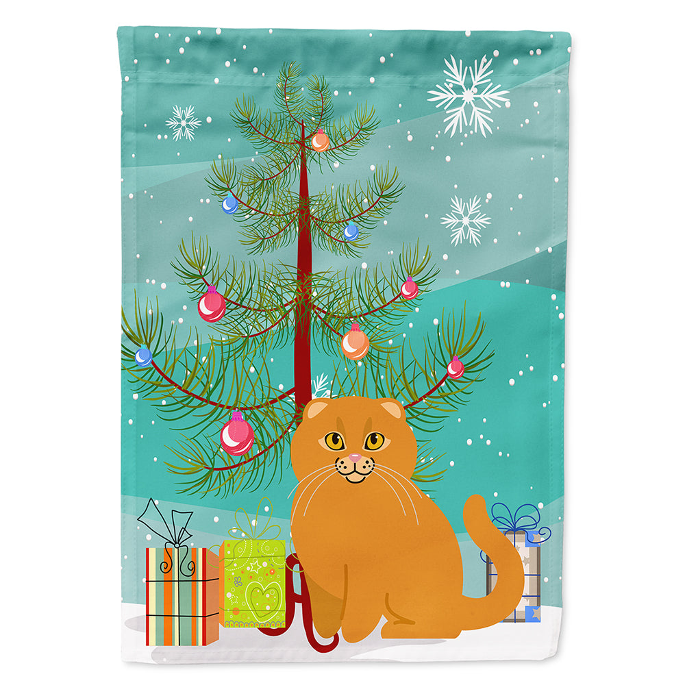 Scottish Fold Cat Merry Christmas Tree Drapeau Toile Maison Taille BB4428CHF