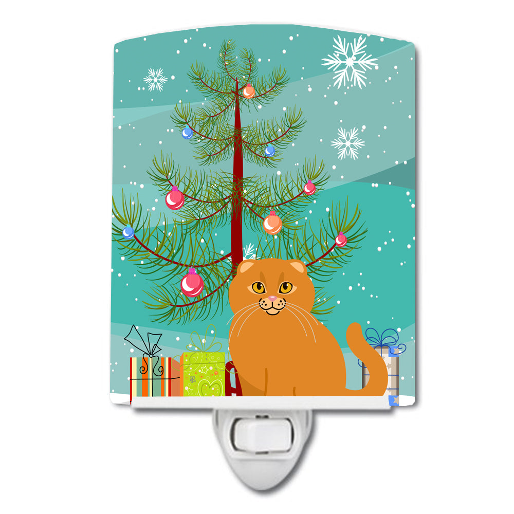 Scottish Fold Cat Merry Christmas Tree Ceramic Night Light BB4428CNL - the-store.com