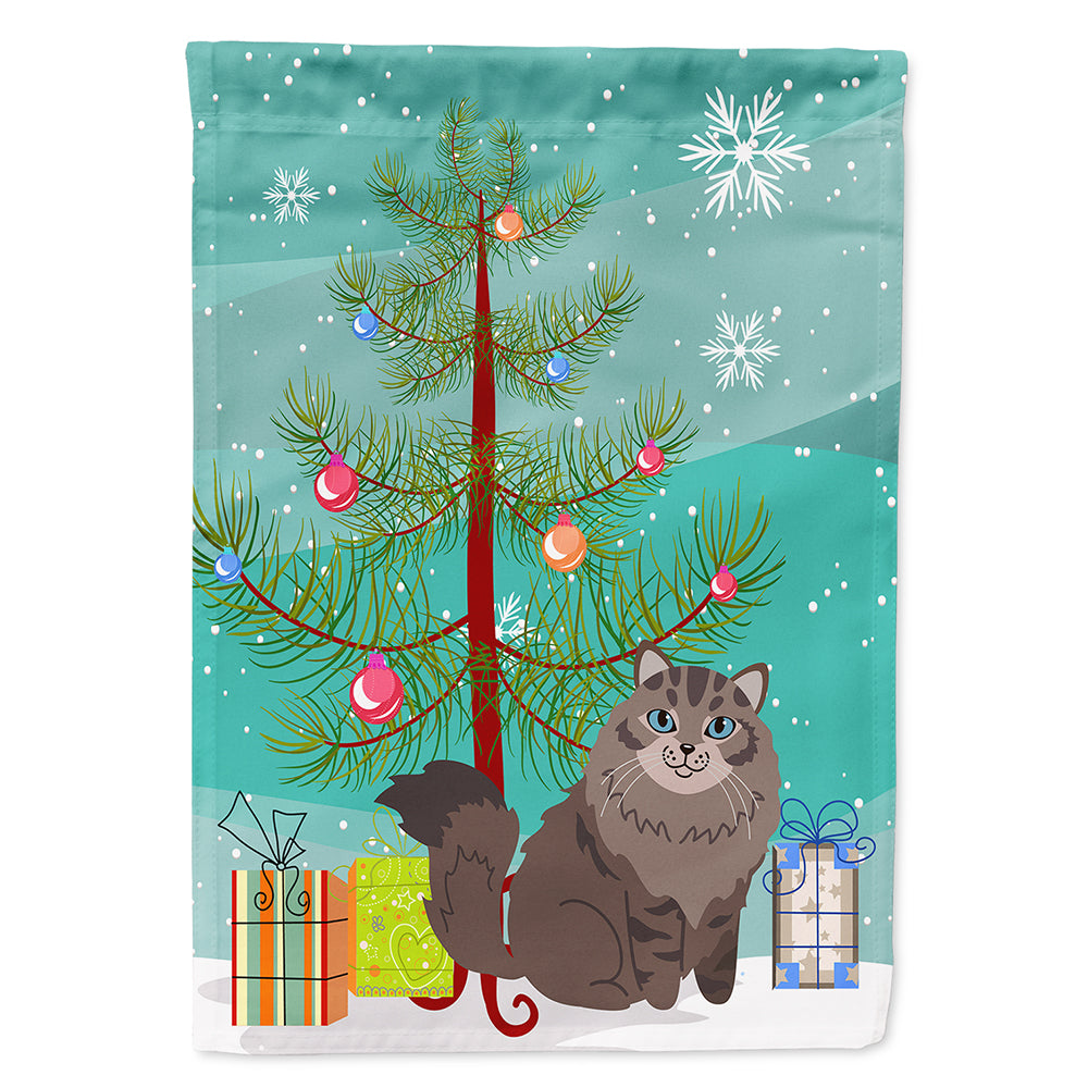 Siberian Cat Merry Christmas Tree Flag Canvas House Size BB4430CHF