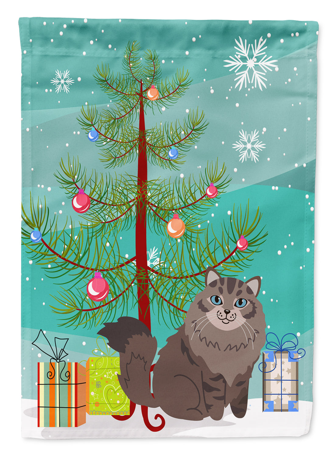 Siberian Cat Merry Christmas Tree Flag Garden Size BB4430GF