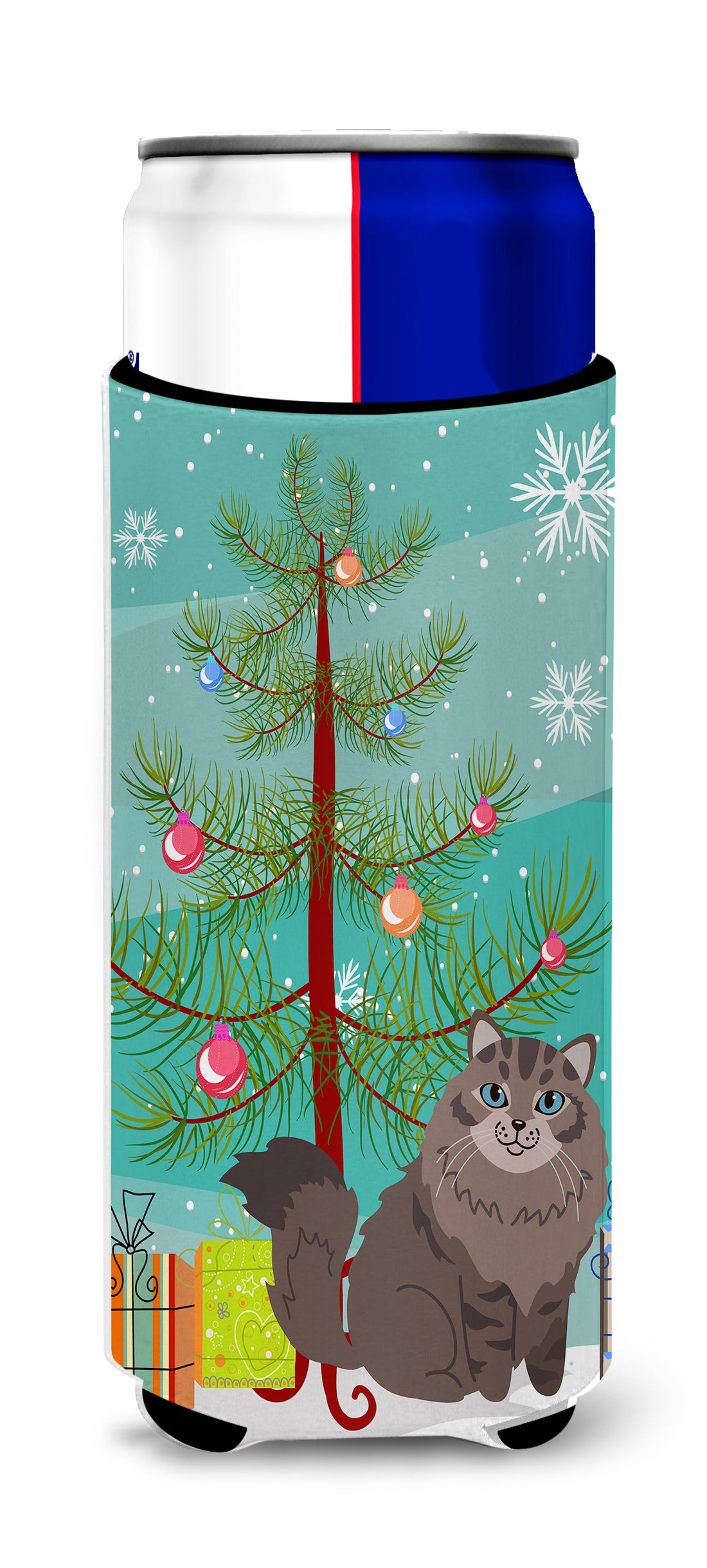 Siberian Cat Merry Christmas Tree  Ultra Hugger for slim cans BB4430MUK