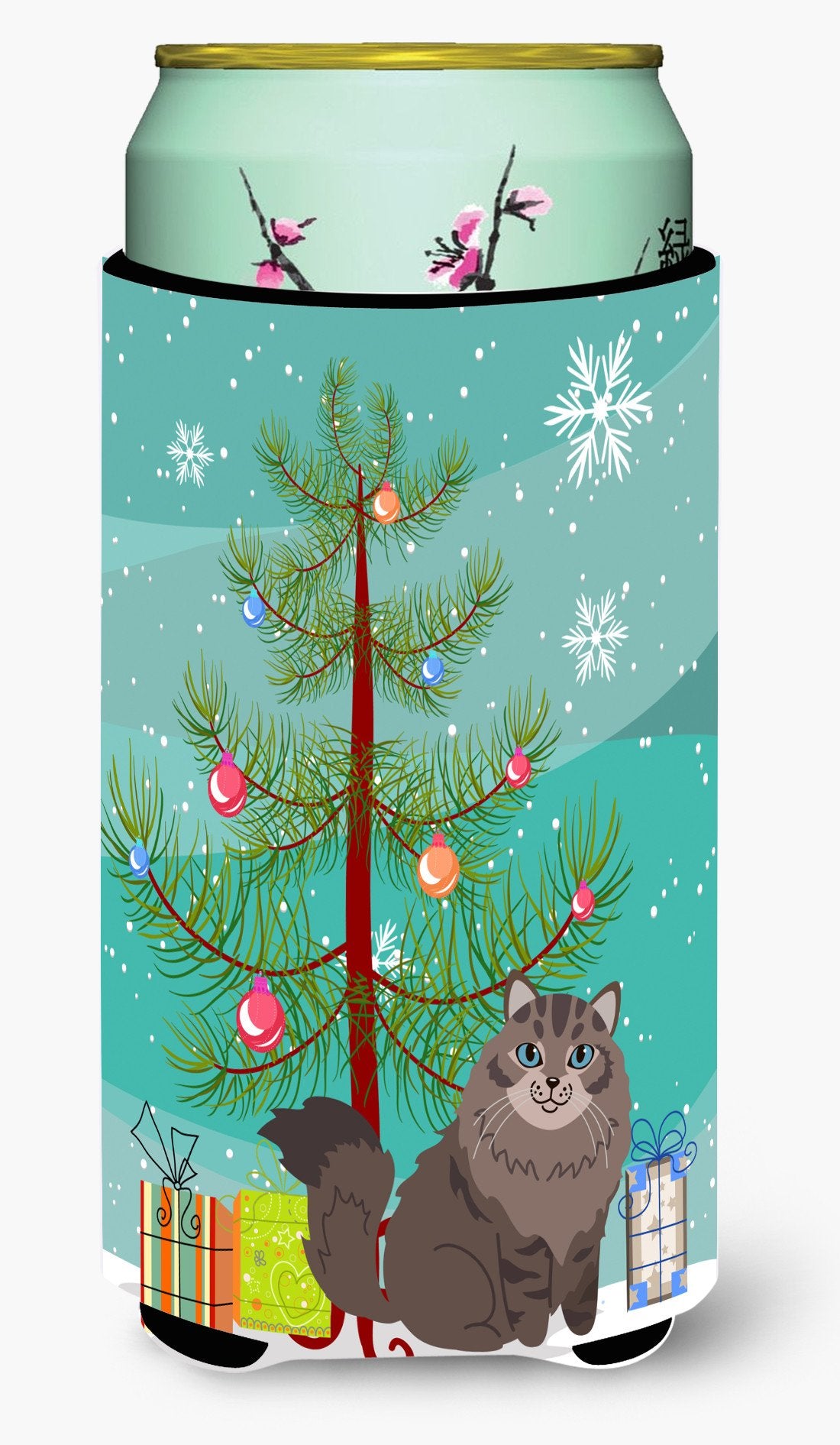 Siberian Cat Merry Christmas Tree Tall Boy Beverage Insulator Hugger BB4430TBC by Caroline's Treasures