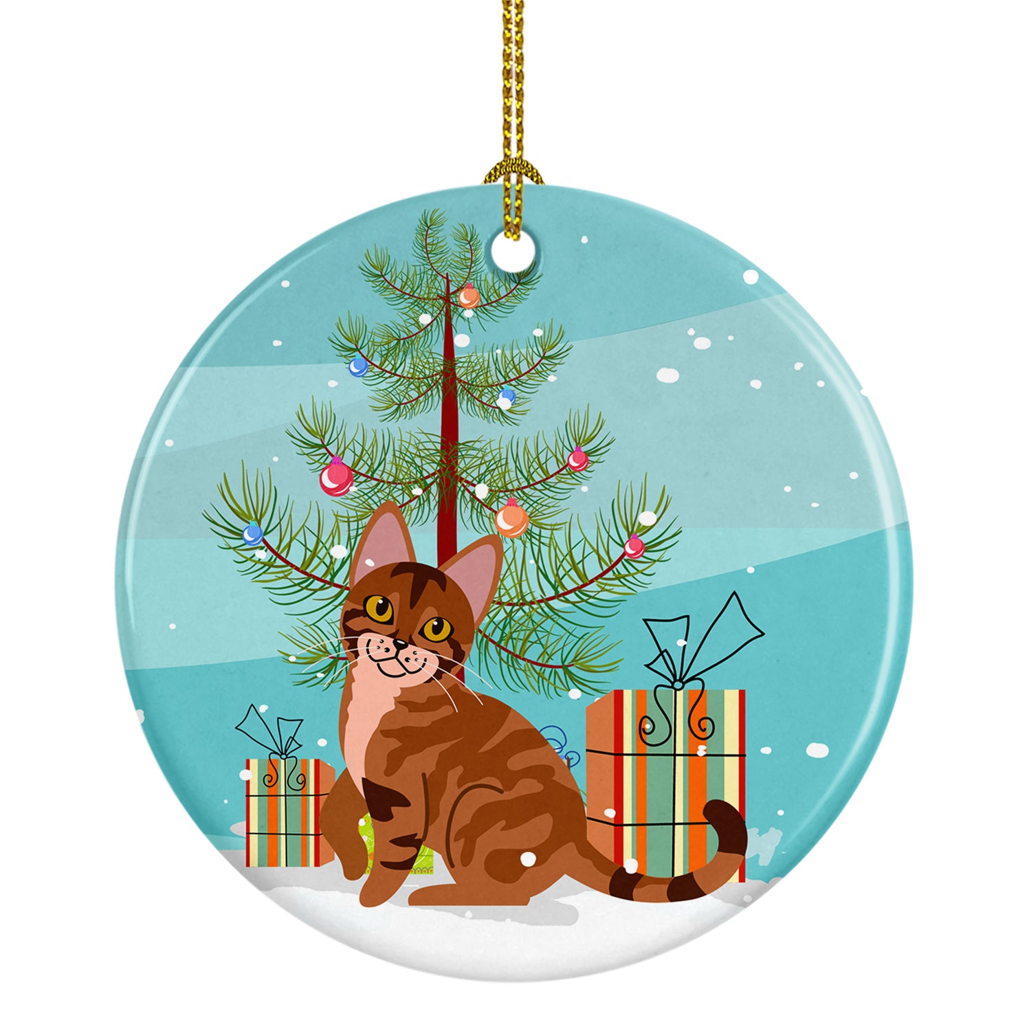 Sokoke Cat Merry Christmas Tree Ceramic Ornament BB4431CO1 - the-store.com