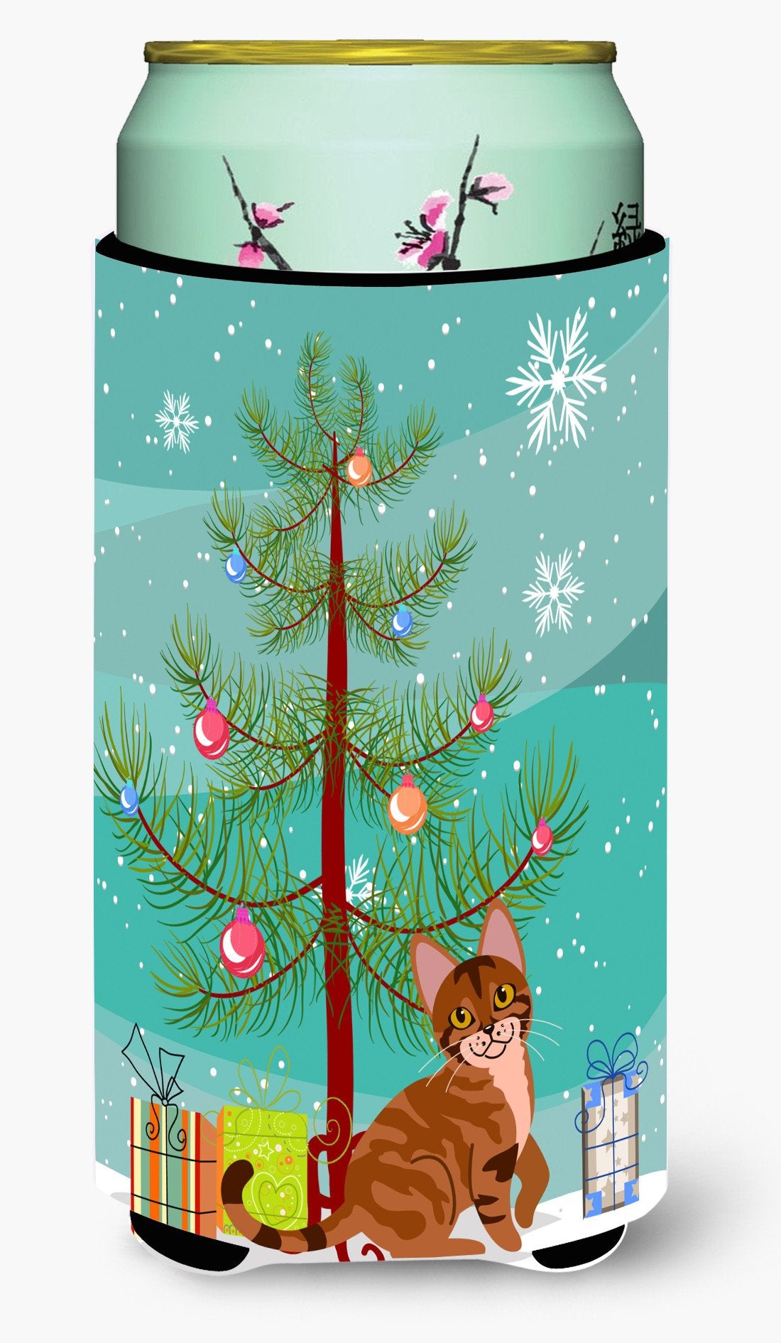 Sokoke Cat Merry Christmas Tree Tall Boy Beverage Insulator Hugger BB4431TBC by Caroline&#39;s Treasures