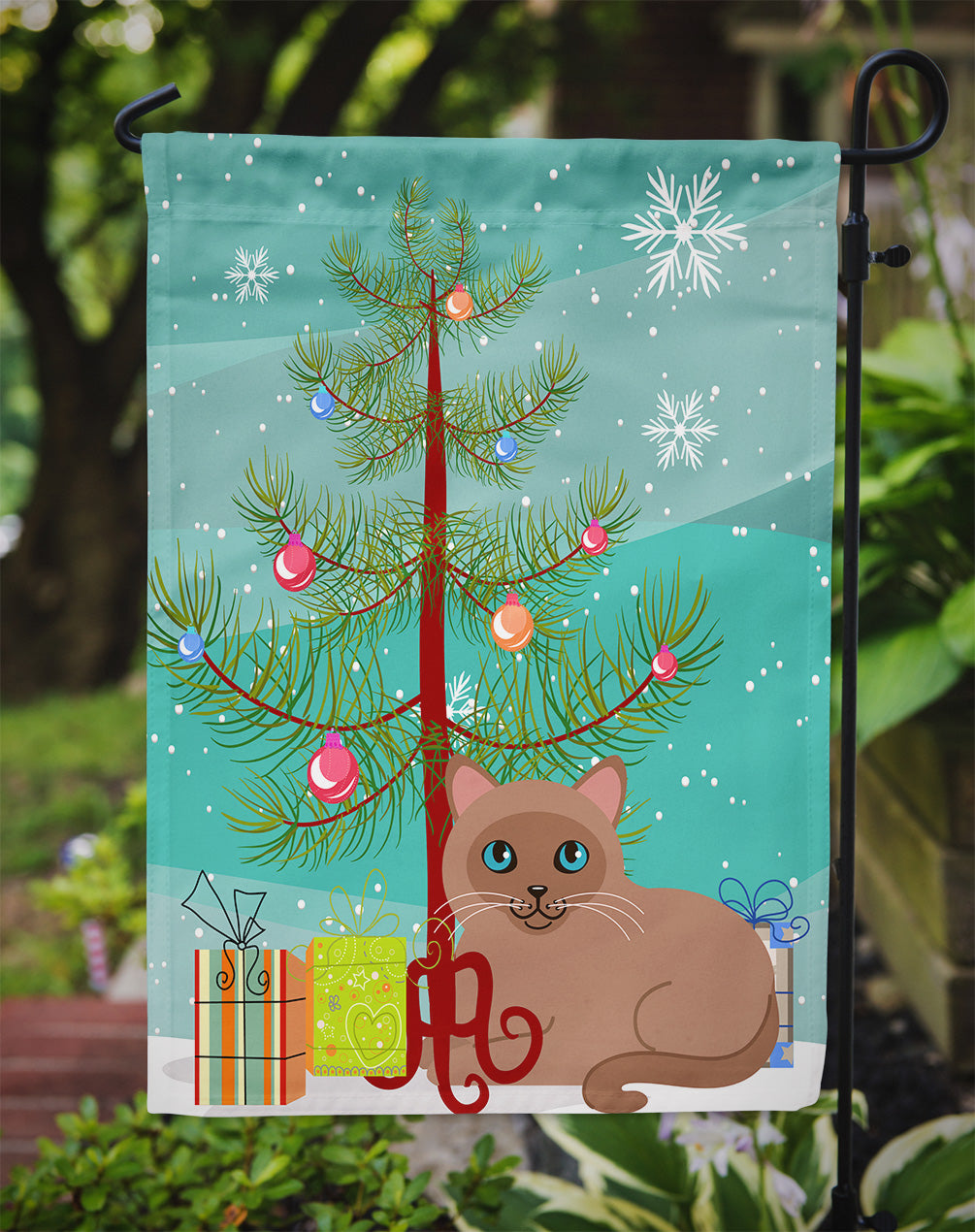 Tonkinese Cat Merry Christmas Tree Flag Garden Size BB4433GF  the-store.com.