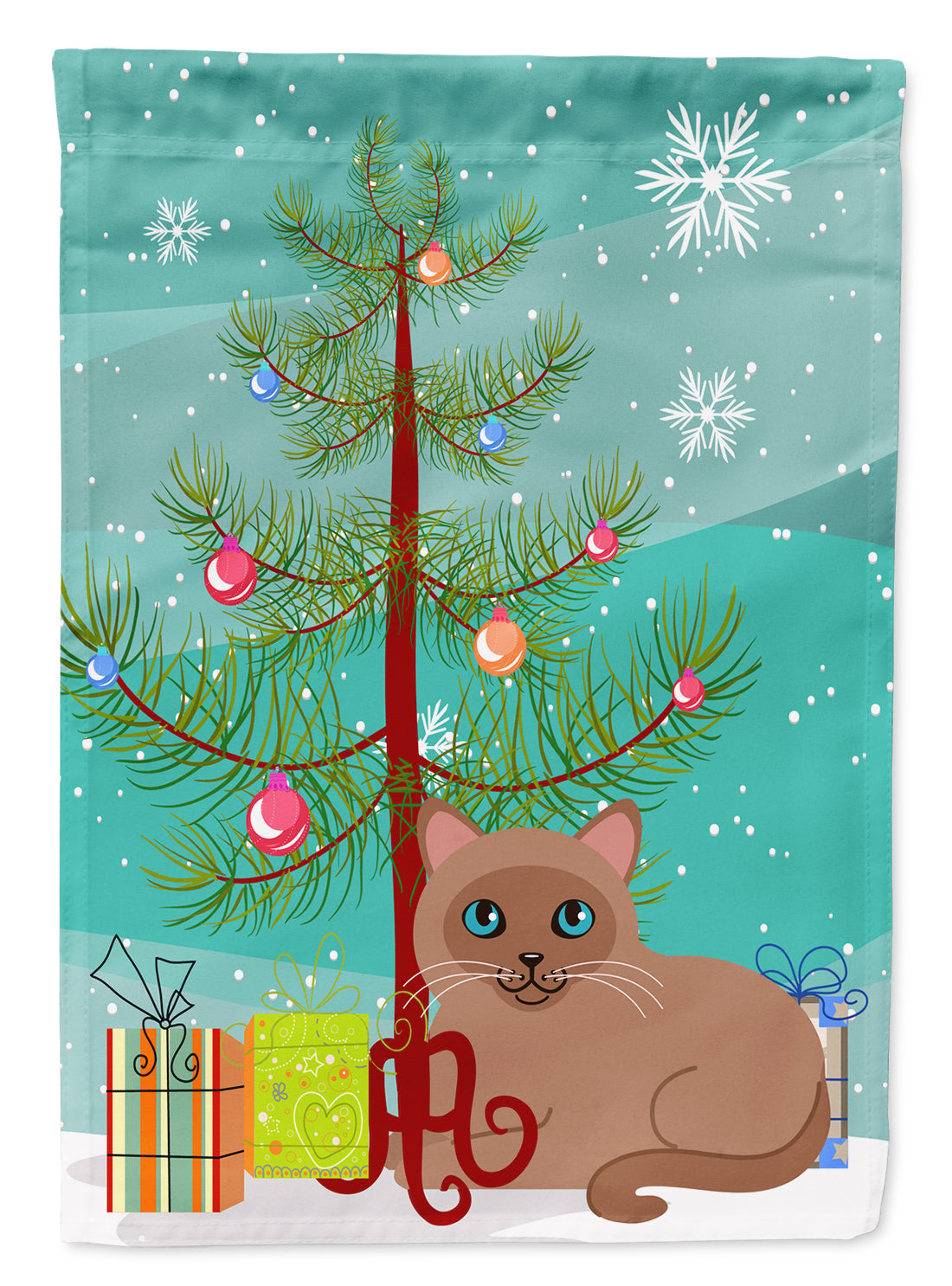 Tonkinese Cat Merry Christmas Tree Flag Garden Size BB4433GF