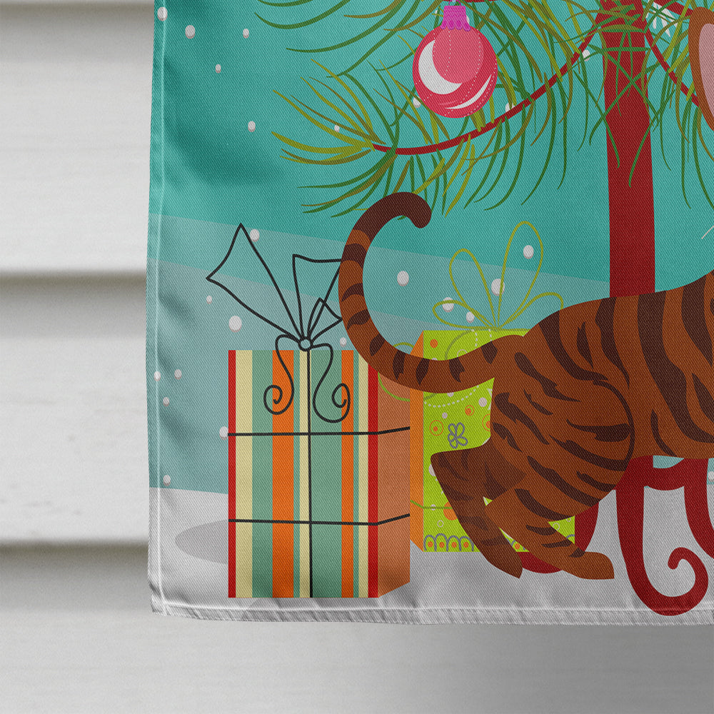 Toyger Cat Merry Christmas Tree Flag Canvas House Size BB4434CHF  the-store.com.