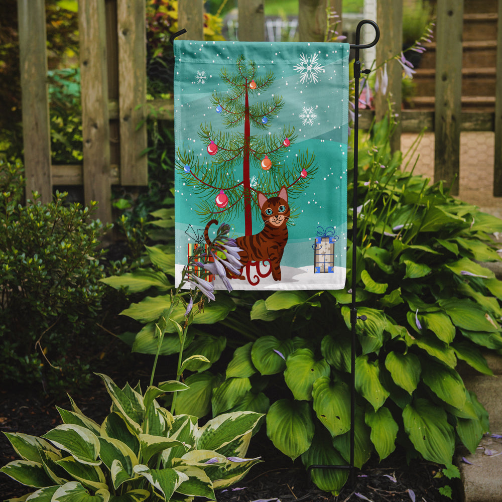 Toyger Cat Merry Christmas Tree Flag Garden Size BB4434GF  the-store.com.