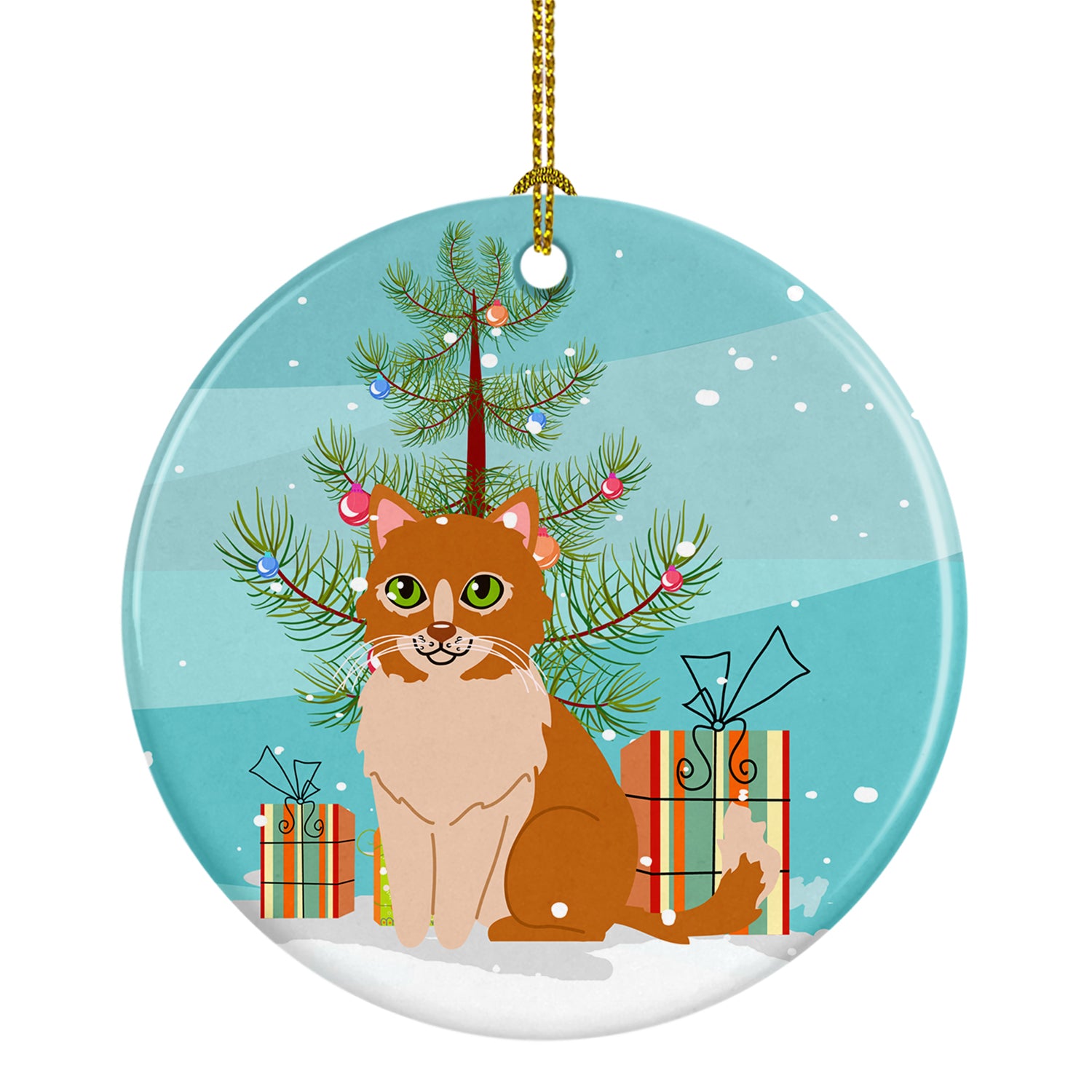 Merry Christmas Tree Ural Rex Cat Ceramic Ornament BB4435CO1 - the-store.com