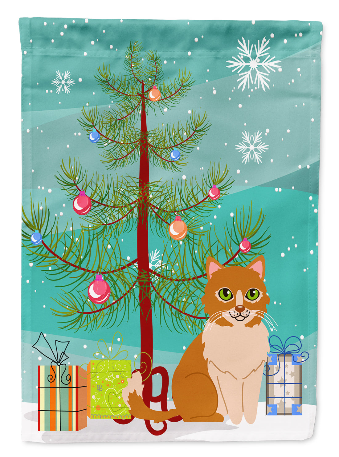 Merry Christmas Tree Ural Rex Cat Flag Garden Size BB4435GF  the-store.com.