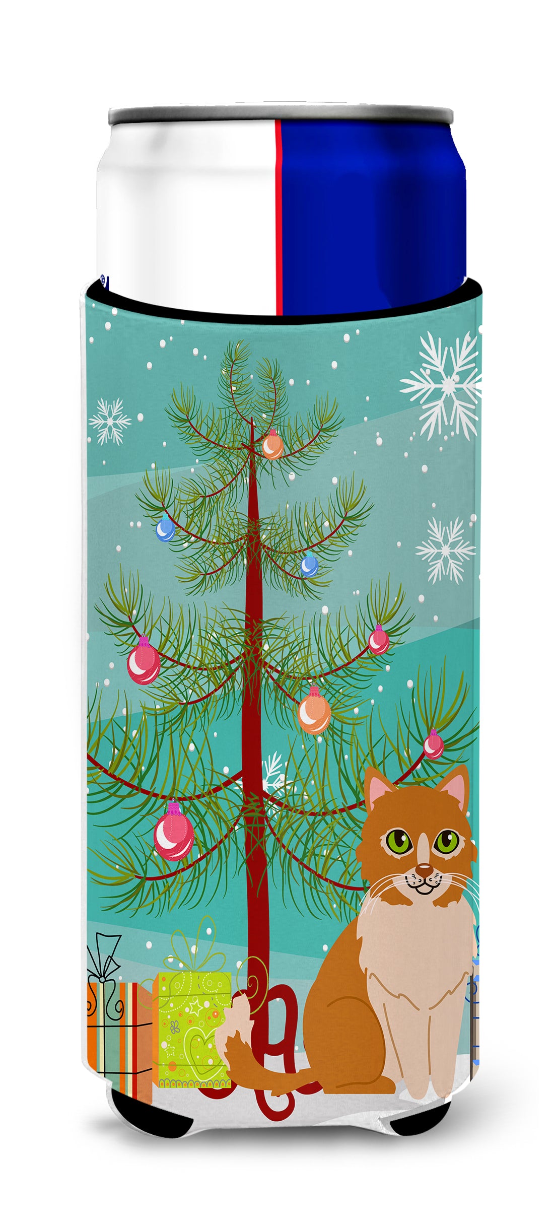 Merry Christmas Tree Ural Rex Cat Michelob Ultra Hugger pour canettes minces BB4435MUK