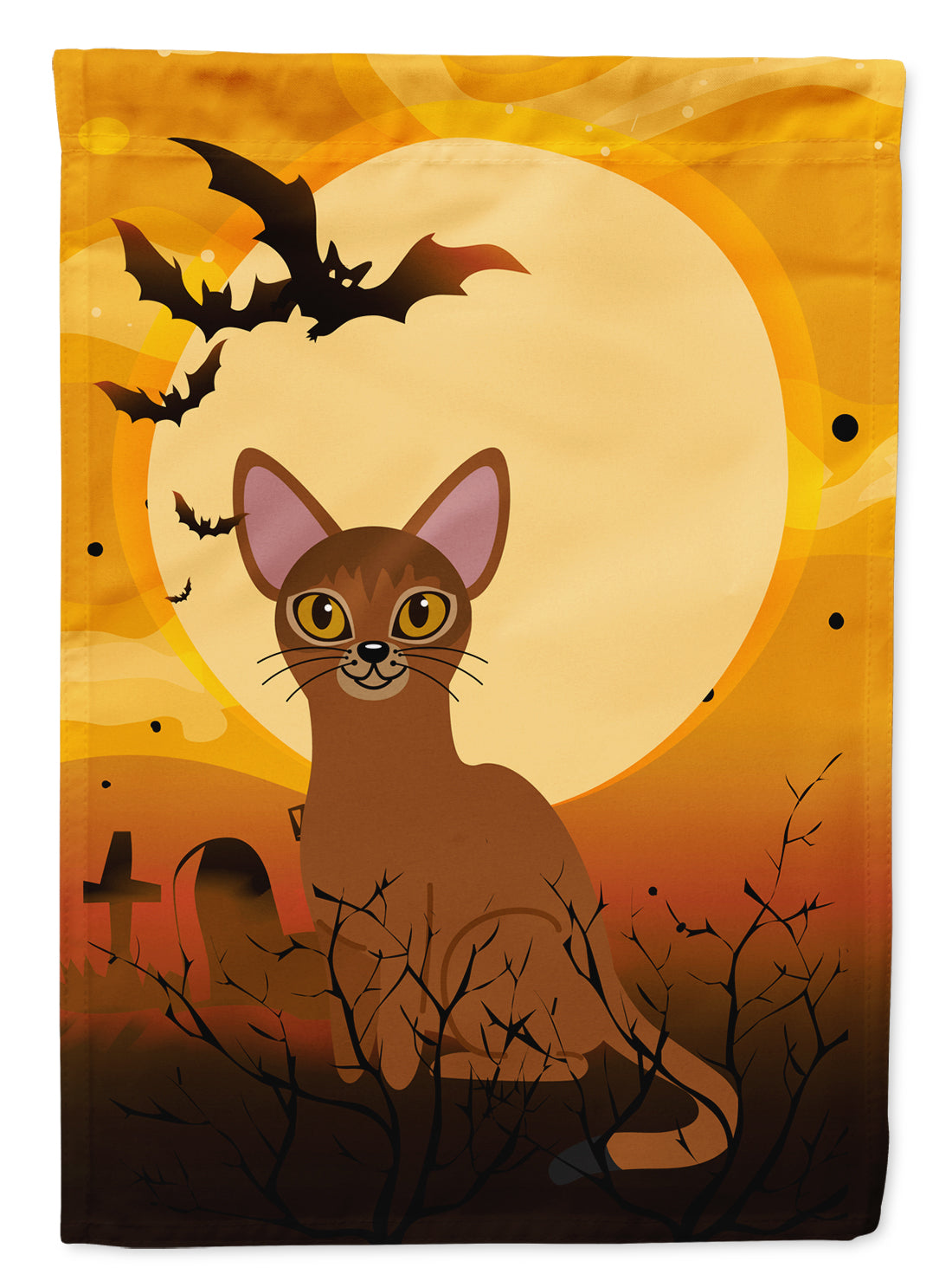 Halloween Chat Abyssin Drapeau Toile Maison Taille BB4436CHF