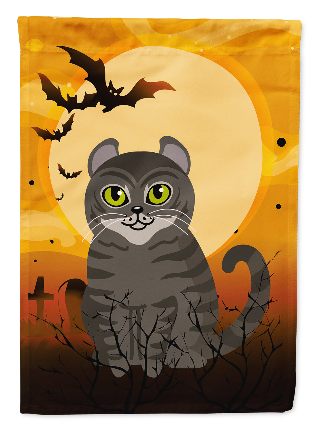 Halloween American Curl Chat Drapeau Toile Maison Taille BB4437CHF