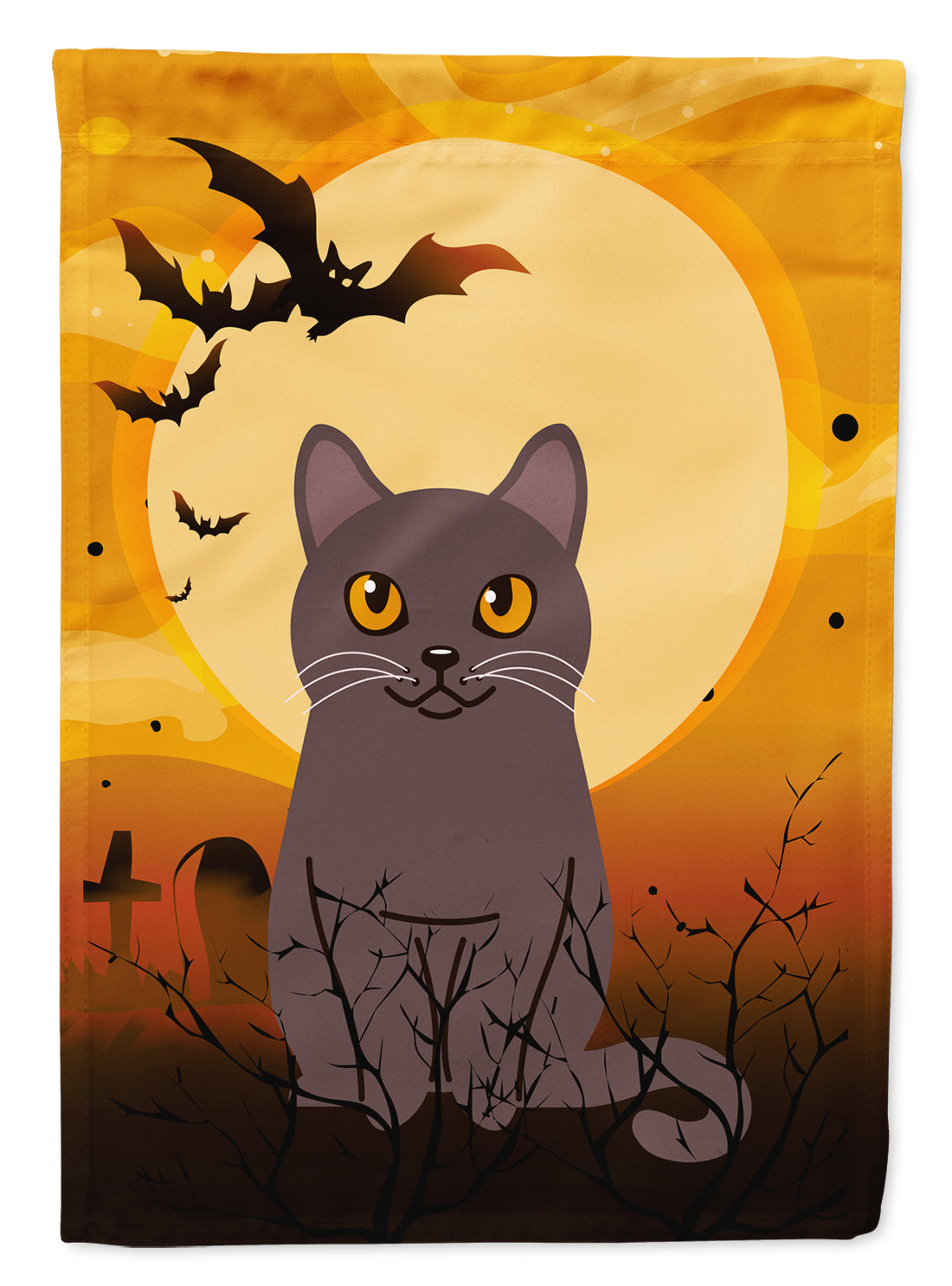 Halloween Chartreux Cat Flag Canvas House Size BB4443CHF