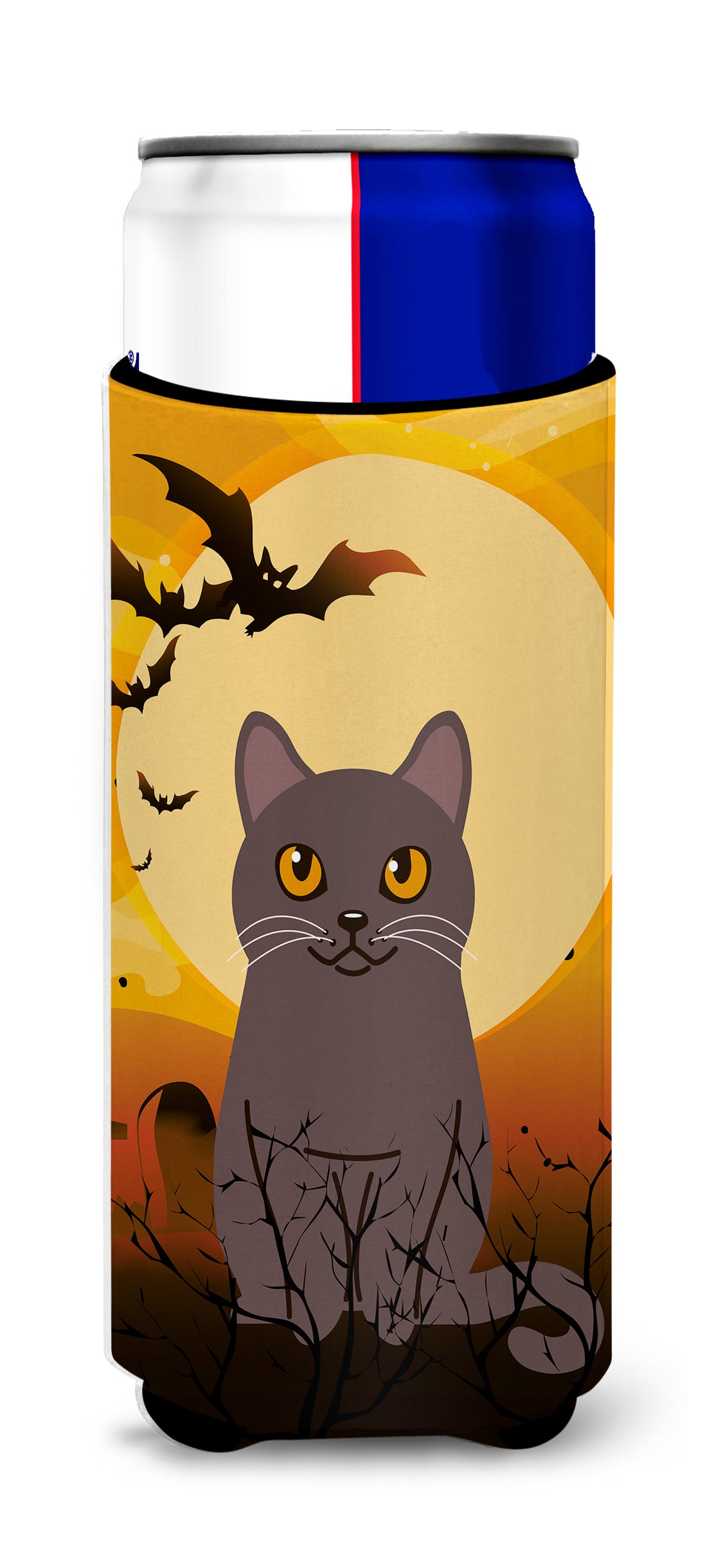 Halloween Chartreux Cat  Ultra Hugger for slim cans BB4443MUK  the-store.com.