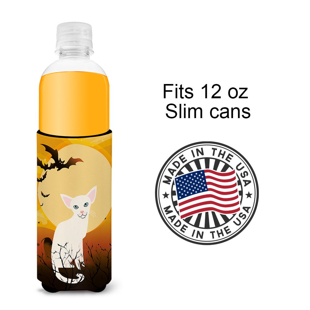 Halloween Foreign White Cat  Ultra Hugger for slim cans BB4445MUK  the-store.com.