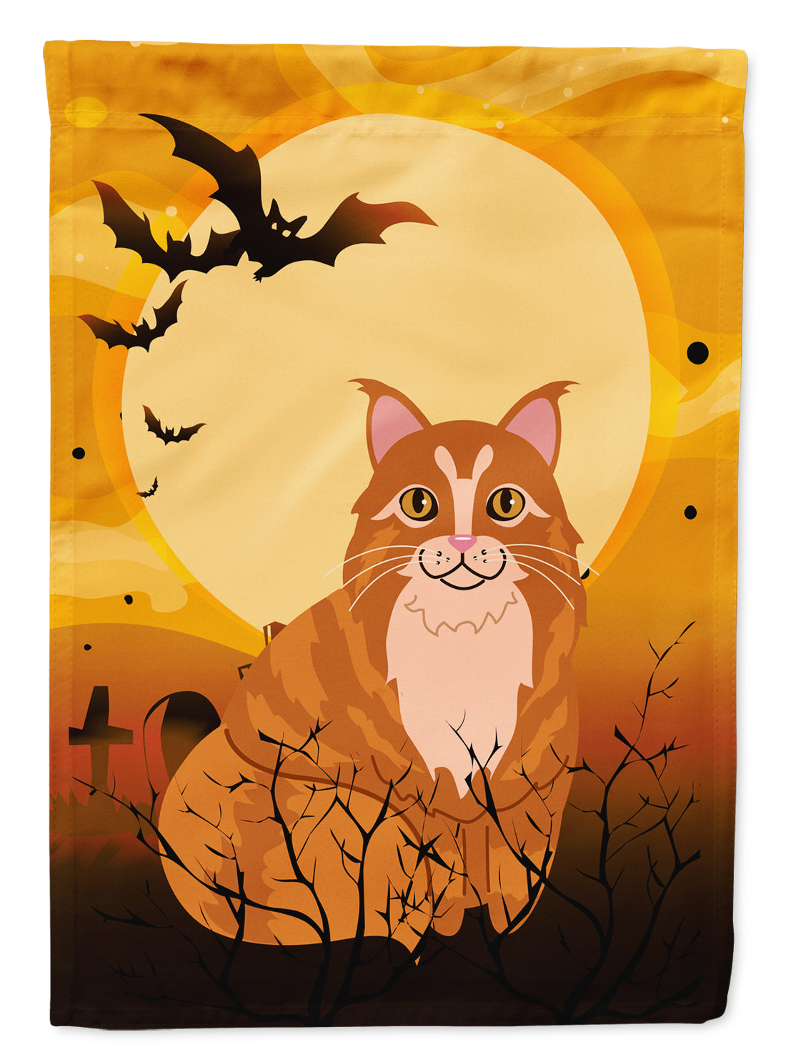 Halloween Maine Coon Cat Flag Canvas House Size BB4448CHF  the-store.com.