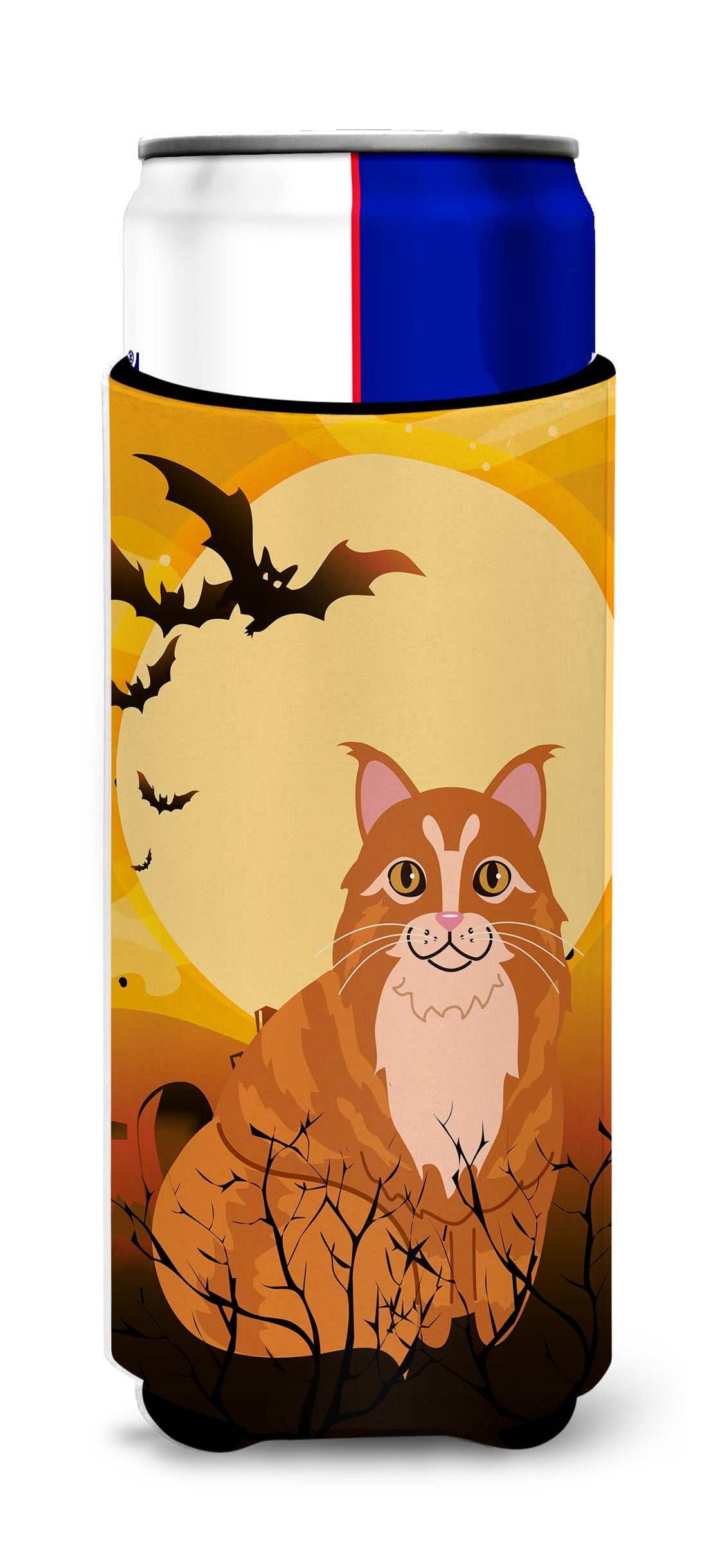Halloween Maine Coon Cat  Ultra Hugger for slim cans BB4448MUK  the-store.com.