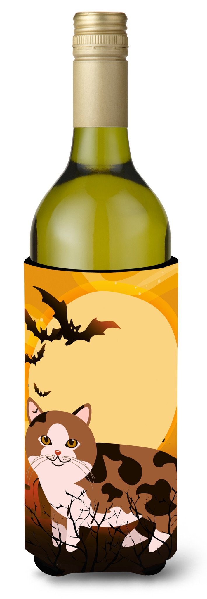 Halloween Manx Cat Wine Bottle Beverge Insulator Hugger BB4449LITERK by Caroline&#39;s Treasures