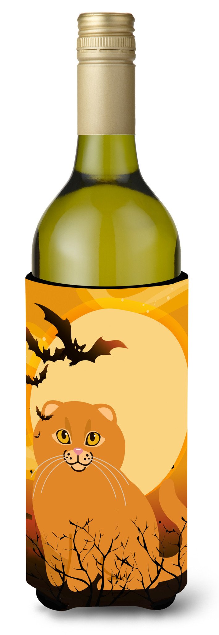 Halloween Scottish Fold Cat Wine Bottle Beverge Insulator Hugger BB4453LITERK by Caroline&#39;s Treasures