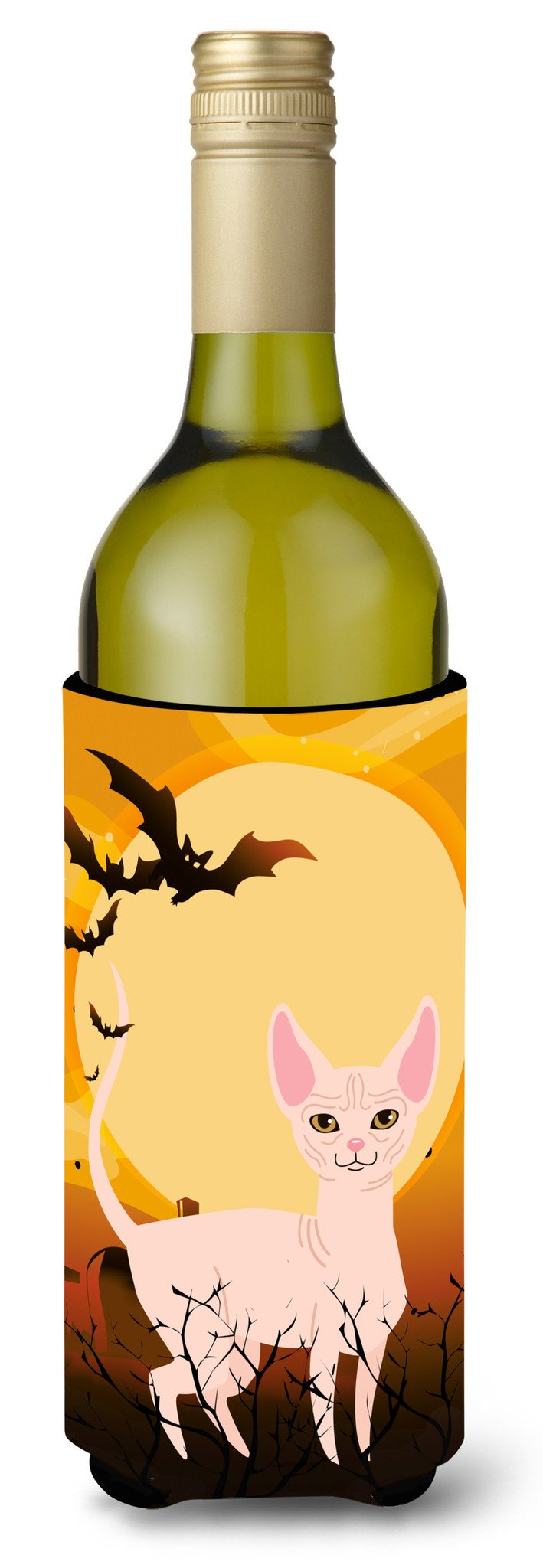 Halloween Sphynx Cat Wine Bottle Beverge Insulator Hugger BB4457LITERK by Caroline's Treasures