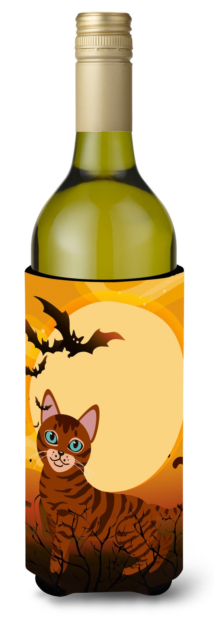 Halloween Toyger Cat Wine Bottle Beverge Insulator Hugger BB4459LITERK by Caroline&#39;s Treasures