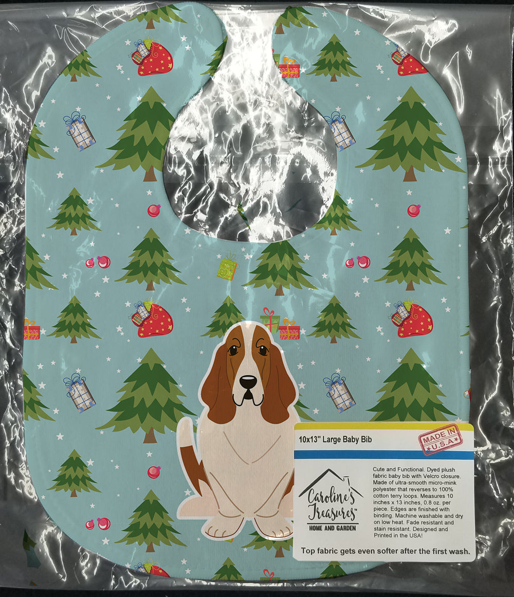 Christmas Basset Hound Baby Bib BB4681BIB - the-store.com
