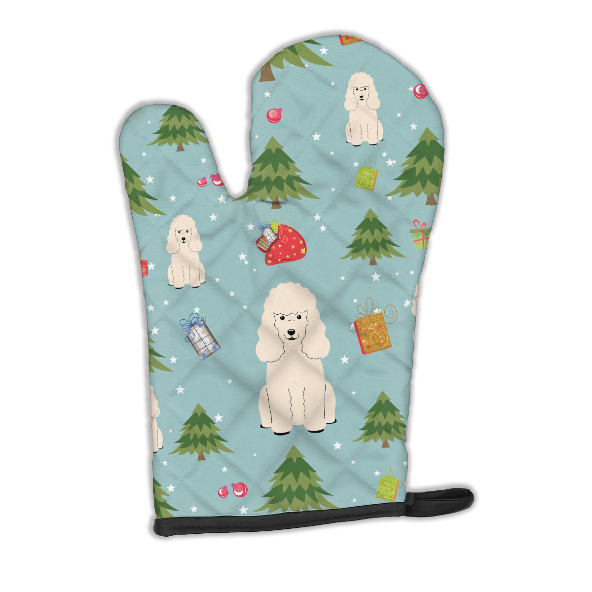 Christmas Poodle White Oven Mitt BB4730OVMT  the-store.com.