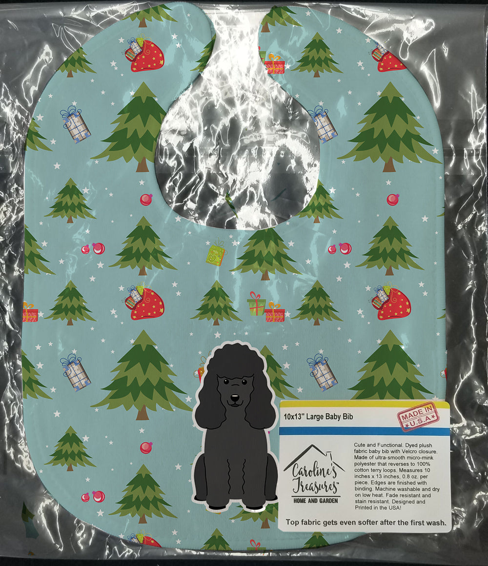 Christmas Poodle Black Baby Bib BB4731BIB - the-store.com