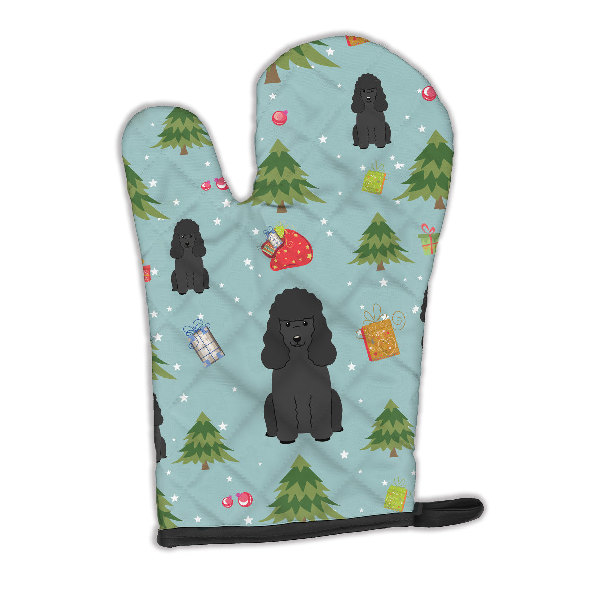 Christmas Poodle Black Oven Mitt BB4731OVMT  the-store.com.