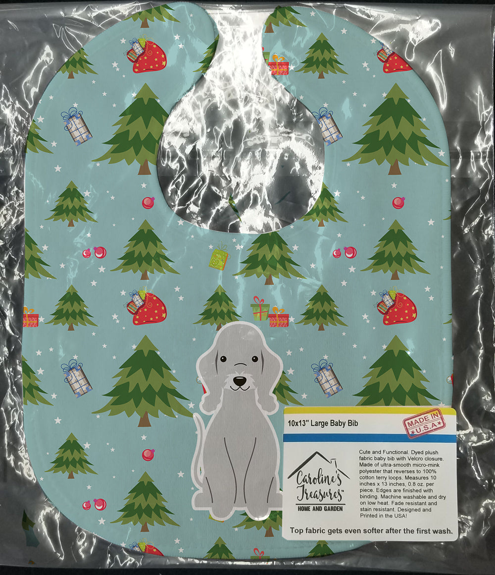 Christmas Bedlington Terrier Blue Baby Bib BB4750BIB - the-store.com