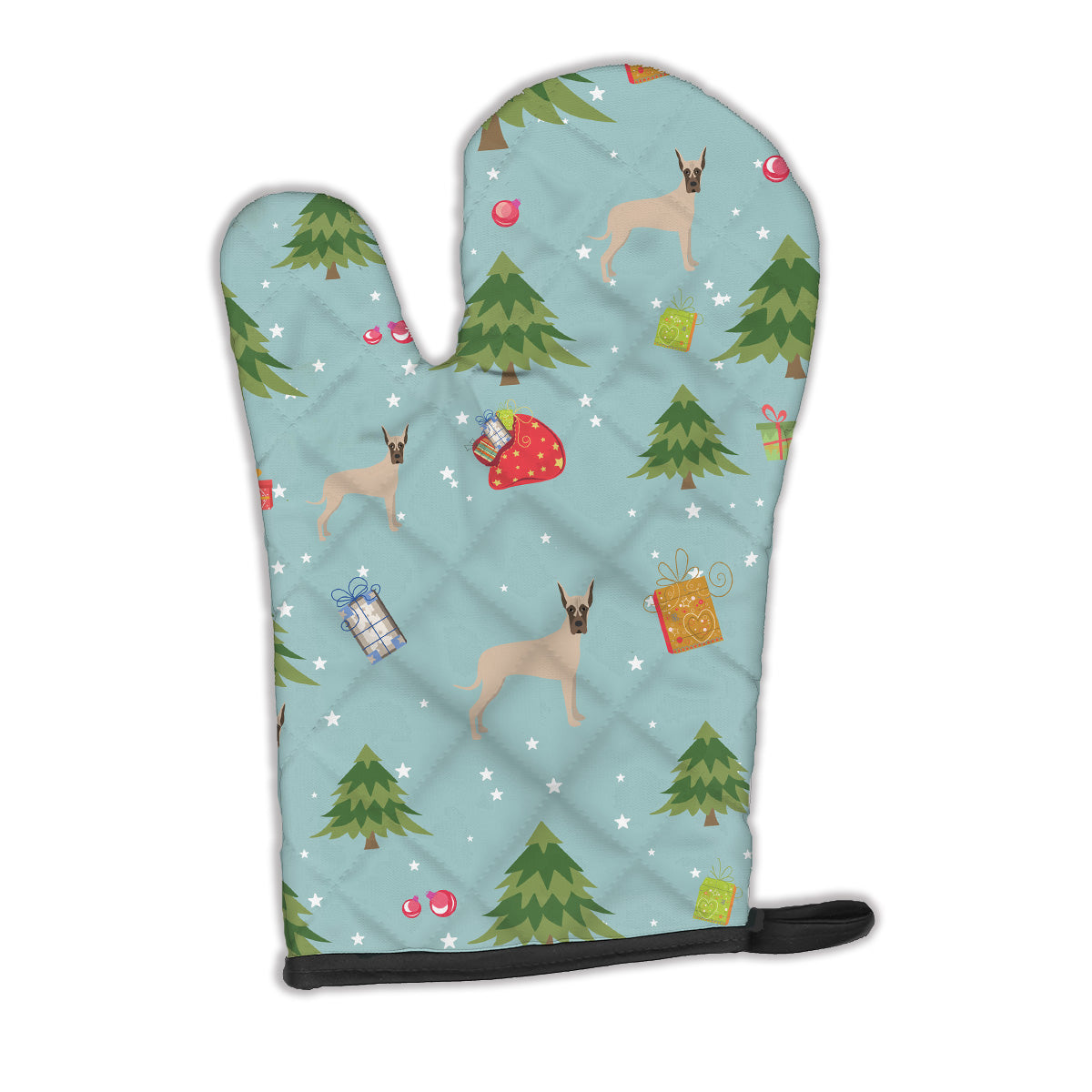 Christmas Fawn Cropped Great Dane Oven Mitt BB4952OVMT