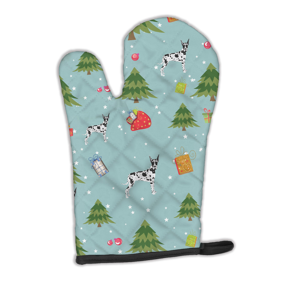Christmas Harlequin Cropped Great Dane Oven Mitt BB4954OVMT  the-store.com.
