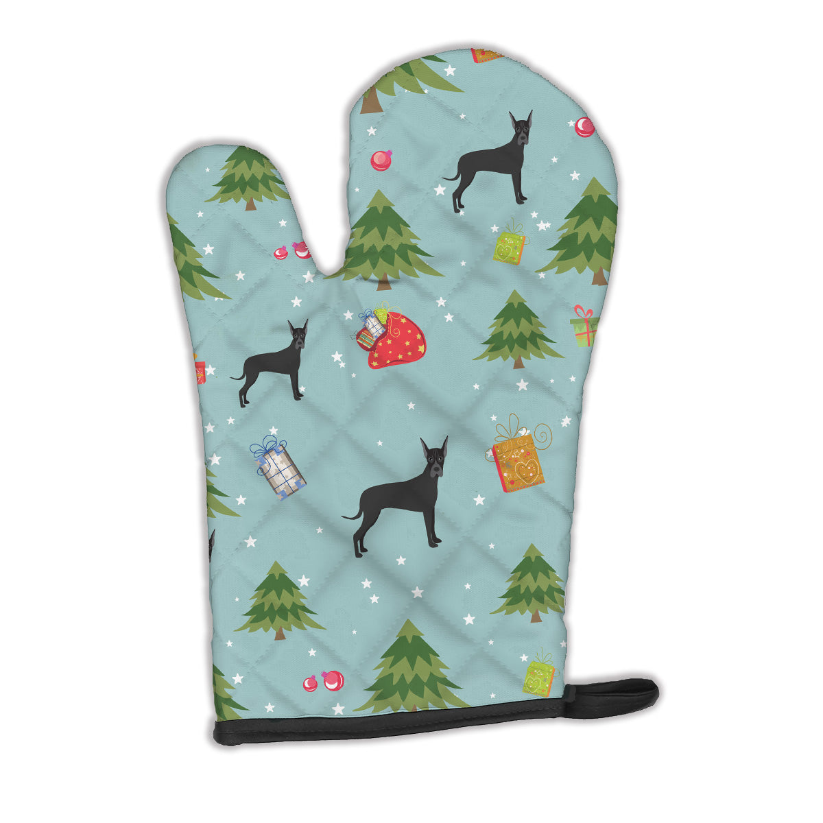 Christmas Black Cropped Great Dane Oven Mitt BB4958OVMT  the-store.com.